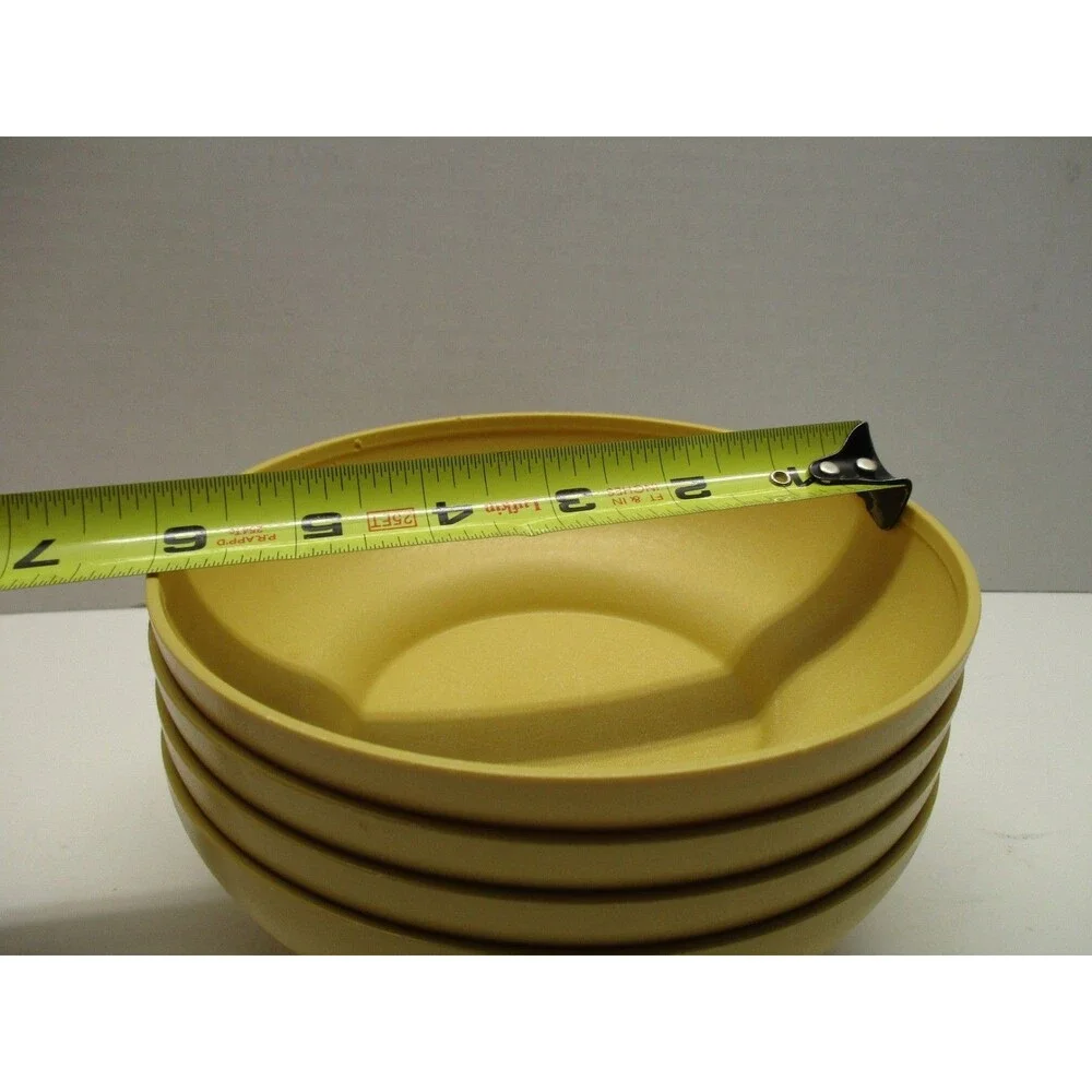 Vintage Tupperware Salad/Cereal Bowls 890 Harvest Gold Yellow Set of 4 VERY NICE